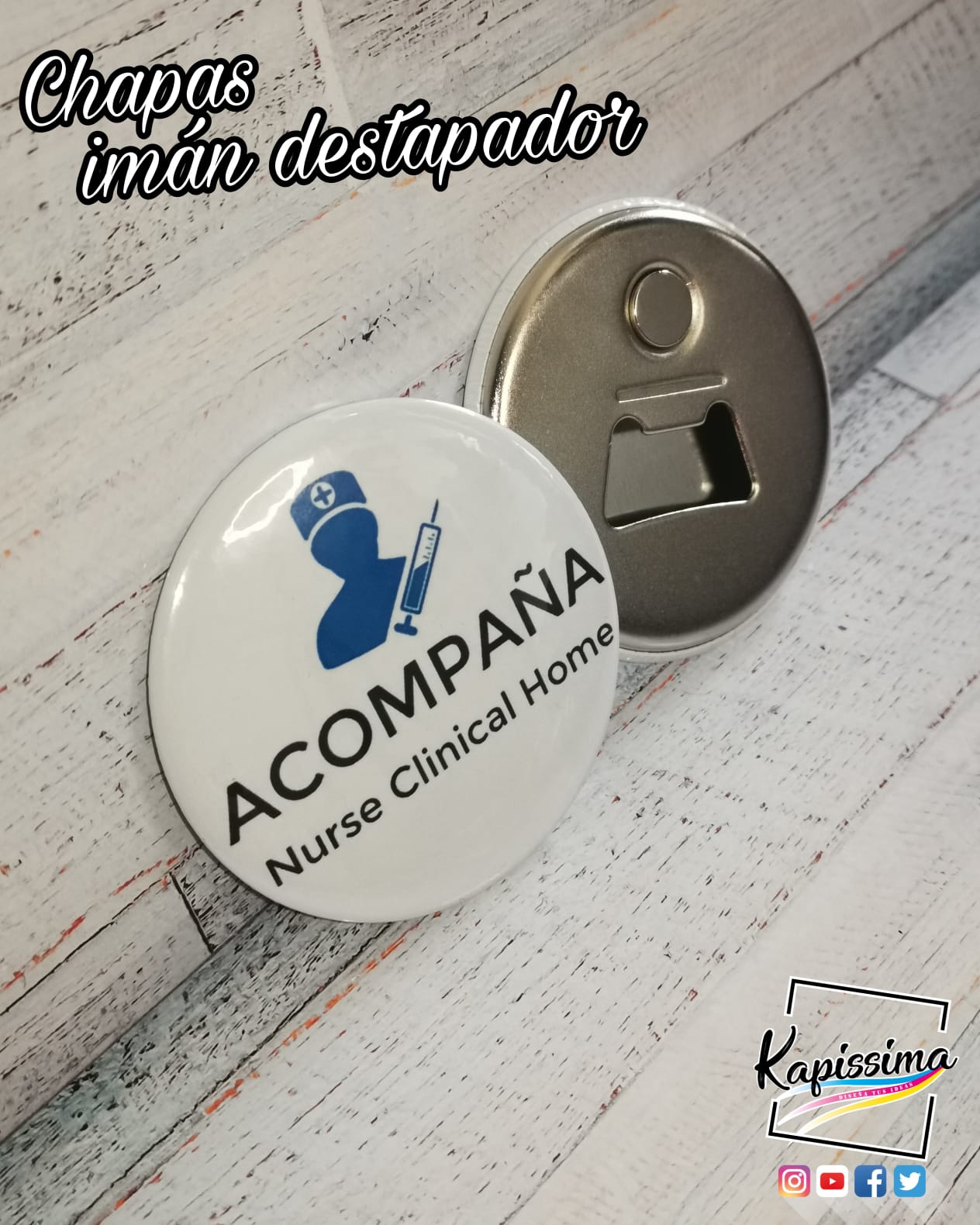 Chapitas destapador imán